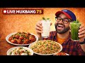 LIVE MUKBANG SUNDAY | MANCHURIAN FRIED RICE, GAJAR KA HALWA, LITCHI JUICE & KARELA JUICE GAME