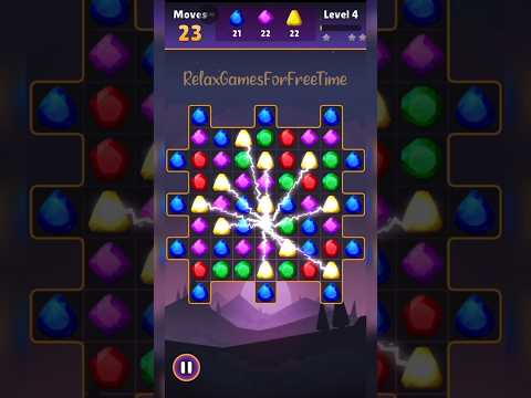 Jewel Quest Magic Match3 Level 4 Gameplay Match 3 Logic Puzzle Casual Mobile Game Walkthrough 