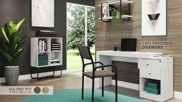 Techni Mobili Expandable Home Office White Desk
