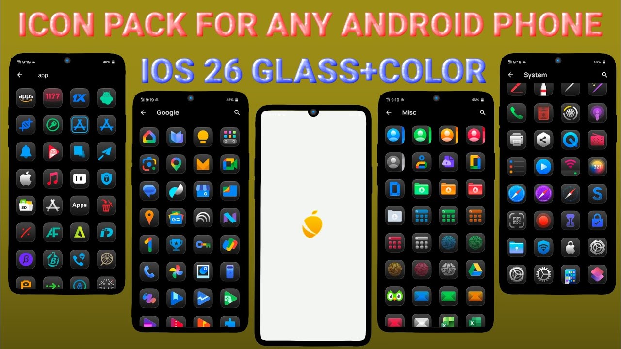 iOS 26 Glass + Color Icon Pack for Any Android | iOS Style Icons ...