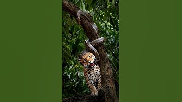 Scalp is numb! The leopard was wrapped in a giant python on the tree and roared, and suddenly the g