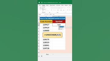 How to Use UNICHAR Function in Excel #exceltips #excel #shorts