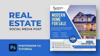 Create a Modern Real Estate Social Media Post Design Template - Step by Step Tutorial in Photoshop