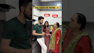 Every husband after marriage😂 #youtubeshorts #shorts #ytshorts #couple #saasbahu #marriage #simrit