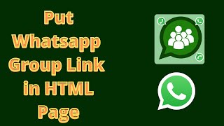 How to link whatsapp group with HTML Website | How to put whatsapp group link in HTML Website