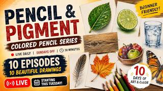 How to Draw a Realistic Feather | Pencil & Pigment Day 5 | LIVE