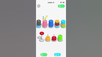 Color Hoop Stack Level 17 Solution 🏆 #shorts