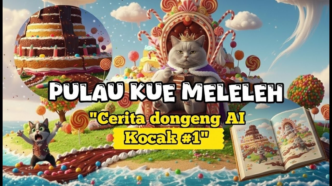 Kisah Lord Kucing di Pulau Kue Meleleh - Dongeng AI Lucu #1