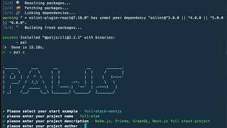Install Pal.js and start full-stack project Prisma and Next.js