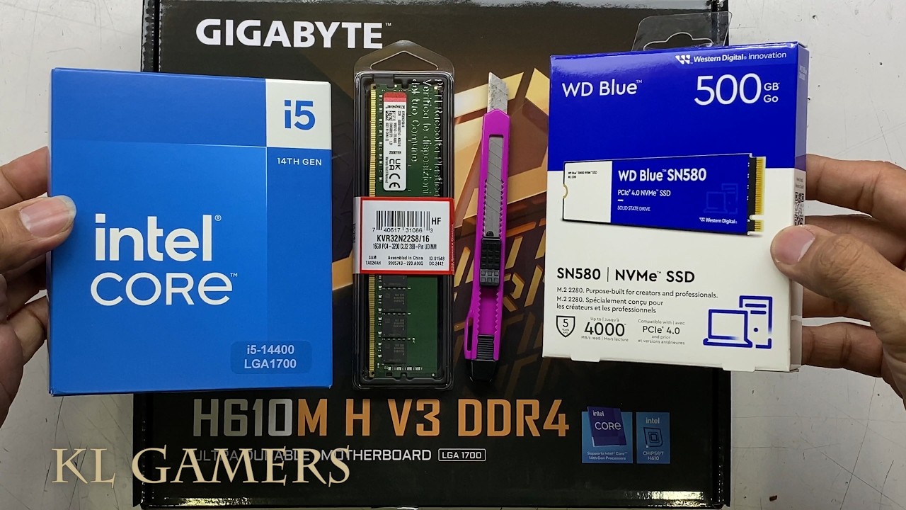 intel Core i5 14400 GIGABYTE H610M H V3 DDR4 WD Blue SN500 Simple