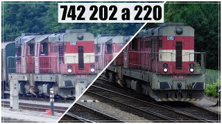 Posun lokomotiv 742.202 a 220 na Trutnovském hlavním nádraží