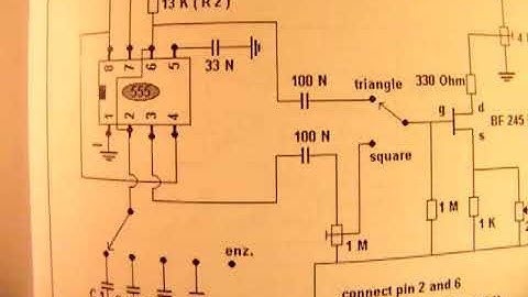 Square wave & triangle wave oscillator with 555 chip + FET (40 Hz-18 KHz) schematic