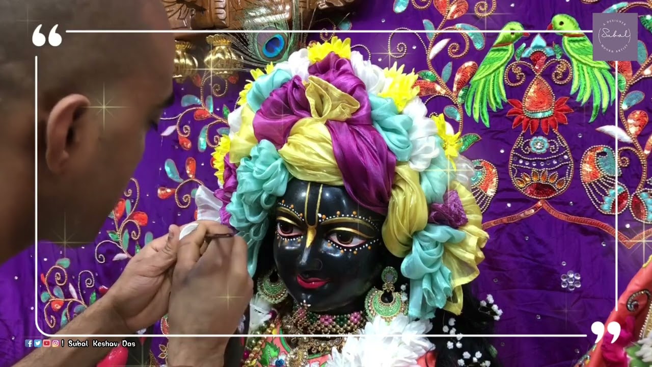 Sri Radha Syamsundar Live Face Painting Tutorial Art 3 ISKCON of Central New Jersey, USA.