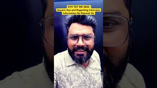 KVS TGT WE 2025 Answer Key and Regarding Interview Information By Ratnesh Sir