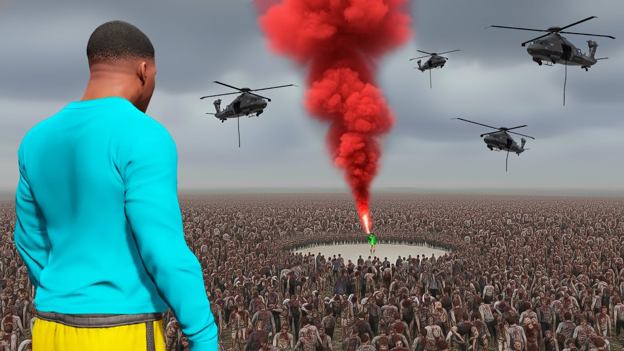 SOBREVIVENDO A UM GIGANTESCO ATAQUE ZUMBI NO GTA 5 - O FILME
