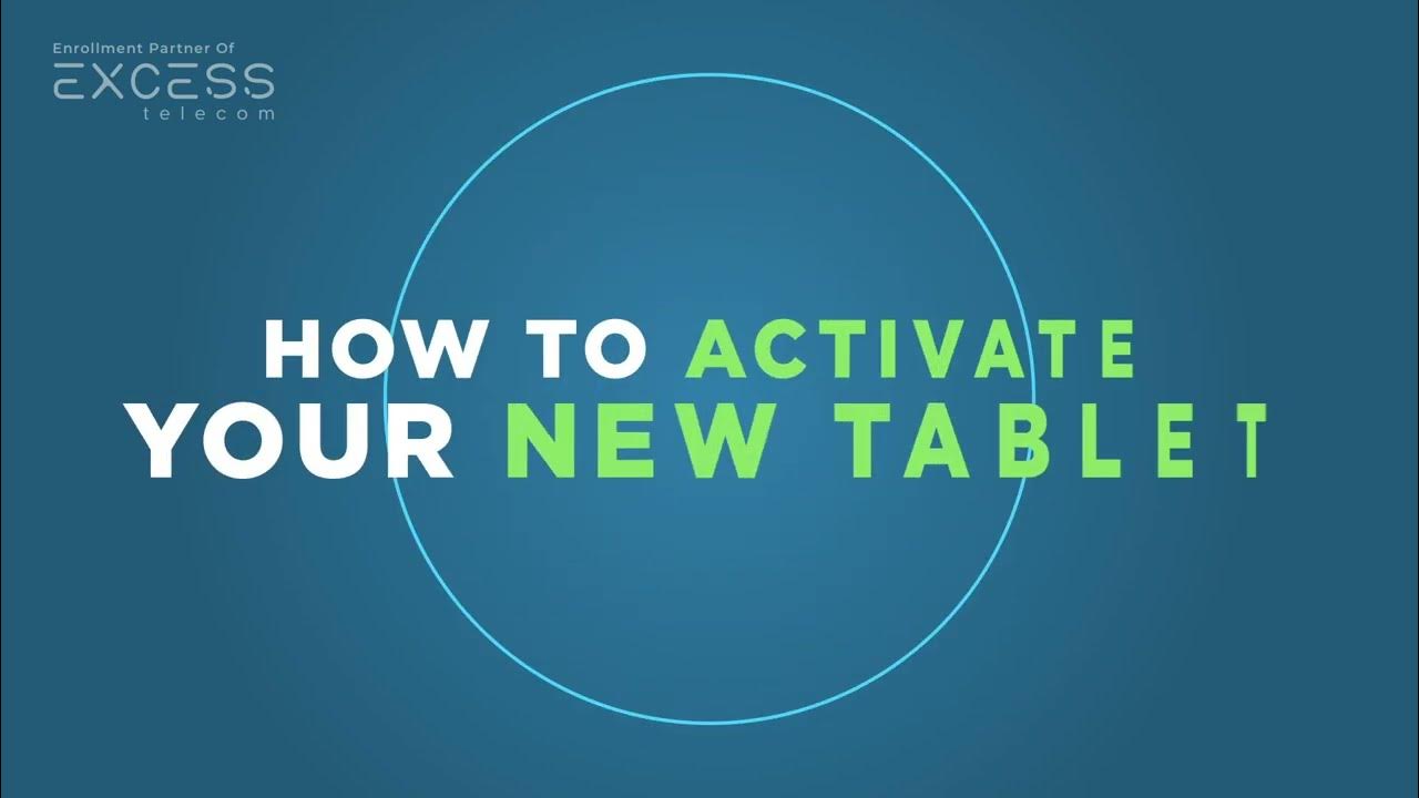 How to Activate your Tablet YouTube