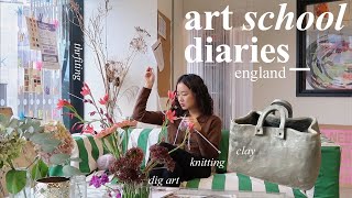 art school in england: knitting, digital art, ceramics, painting vlog