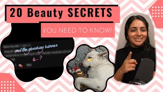 20 Beauty Secrets YOU NEED TO KNOW!! 💖 | GIVEAWAY WINNER ANNOUNCED ✨