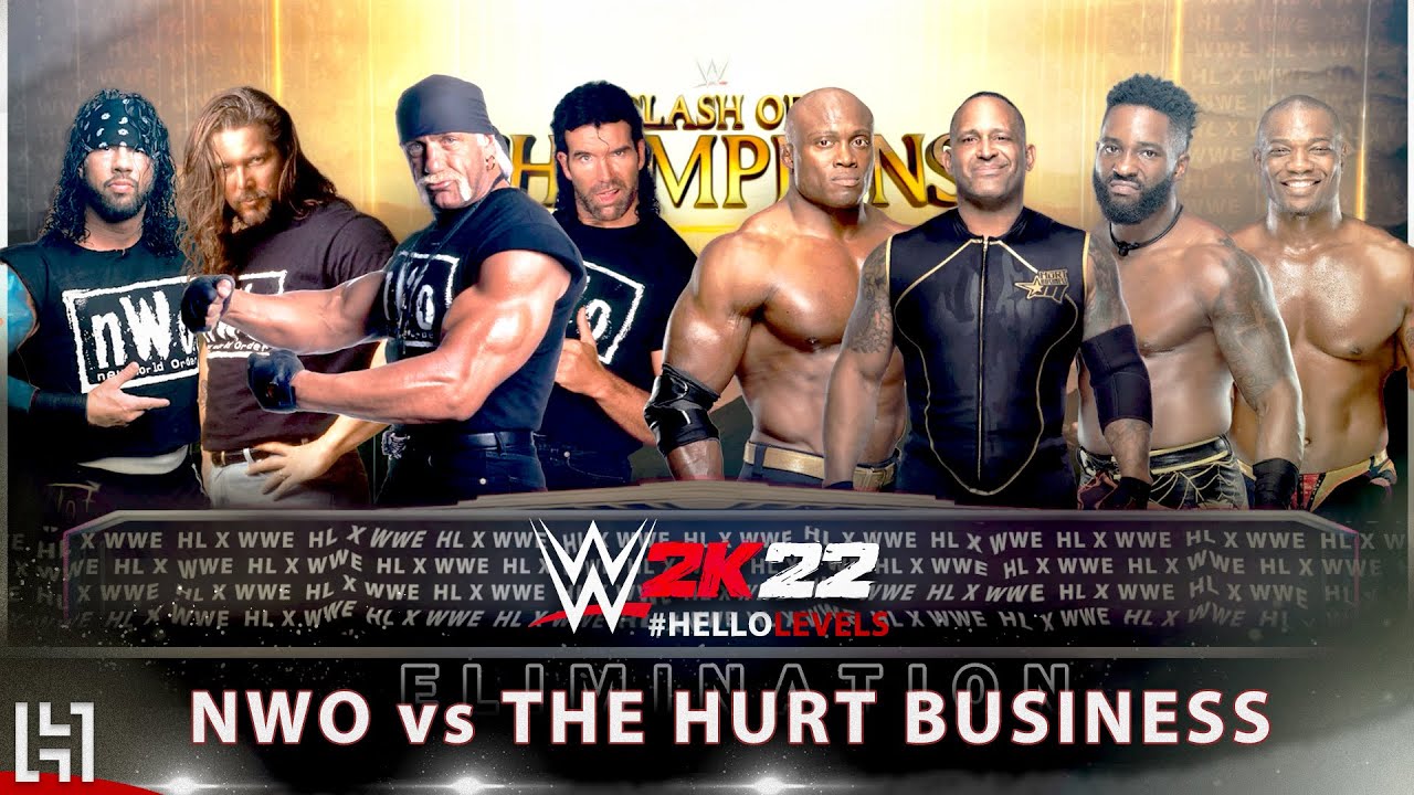WWE 2K22 nWo vs The Hurt Business Tag Team Elimination Match YouTube