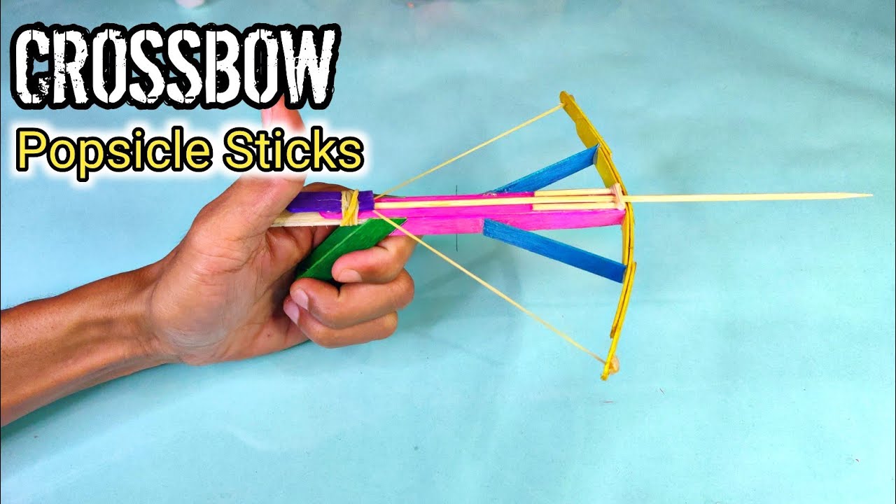 diy crossbow popsicle stick ice cream stick crafts YouTube
