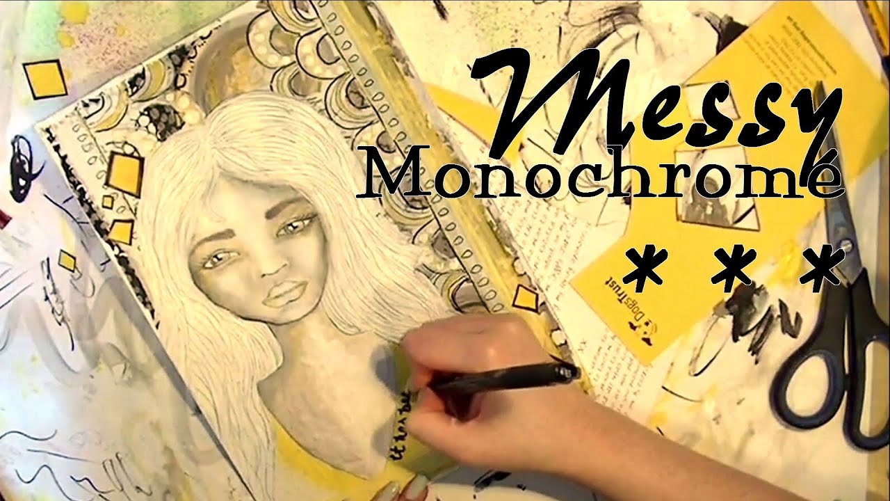 Messy Monochrome - Art Journal Page Process