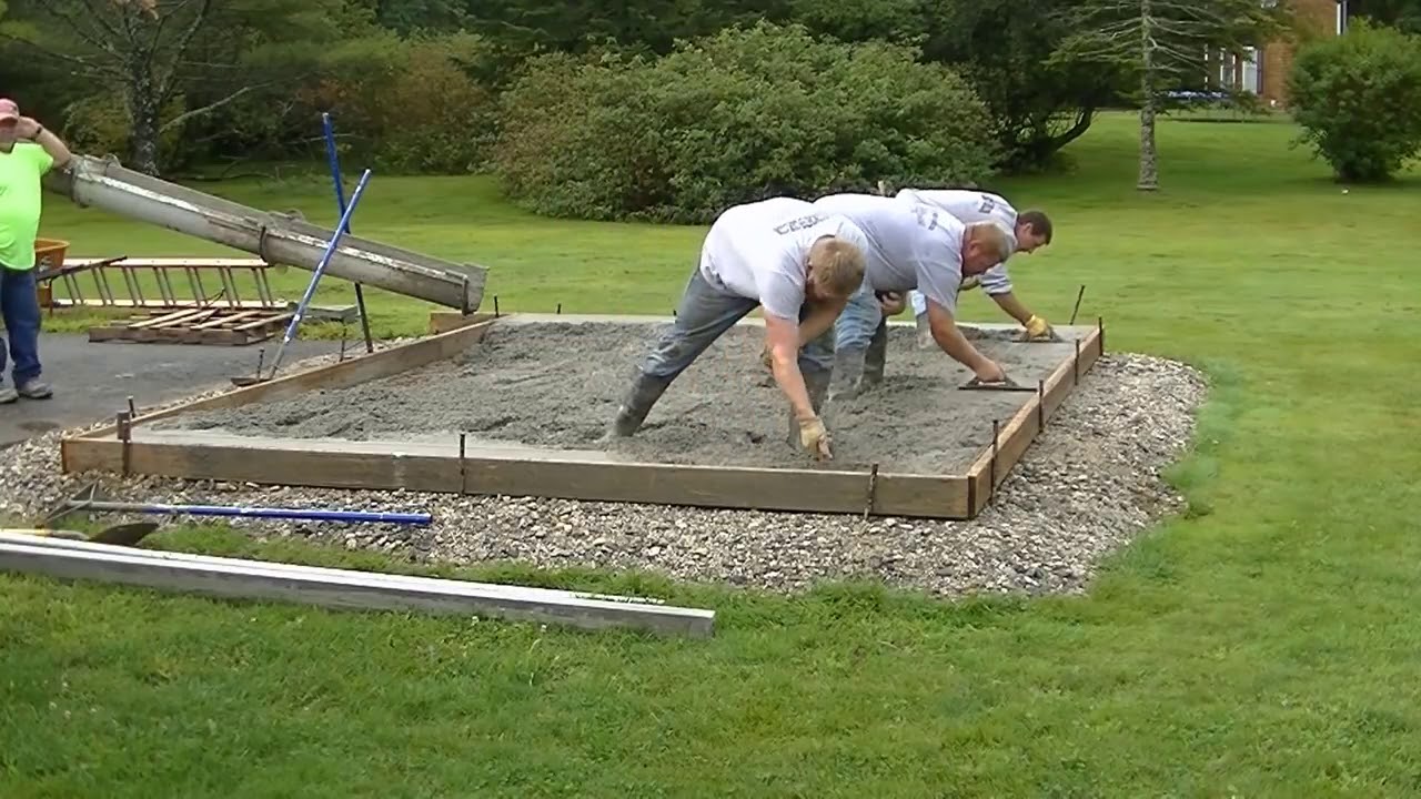 how-to-form-pour-and-finish-a-concrete-shed-slab-diy-youtube