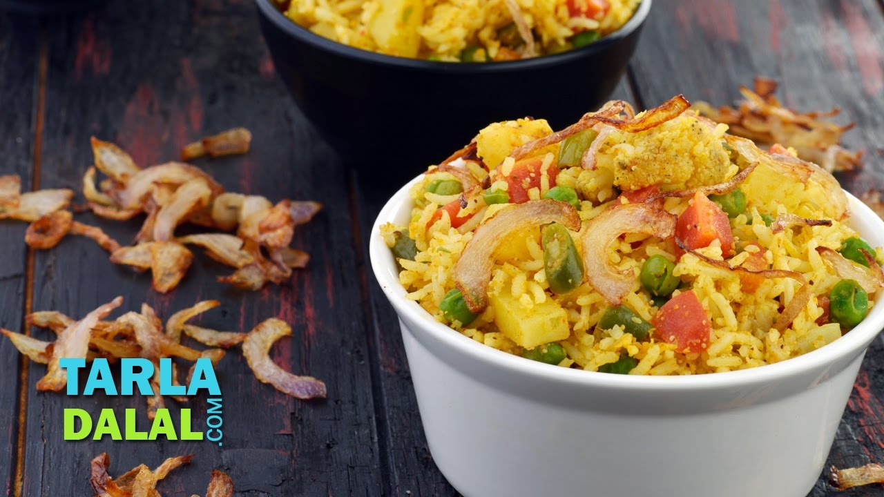 Rice with Mixed Vegetables by Tarla Dalal