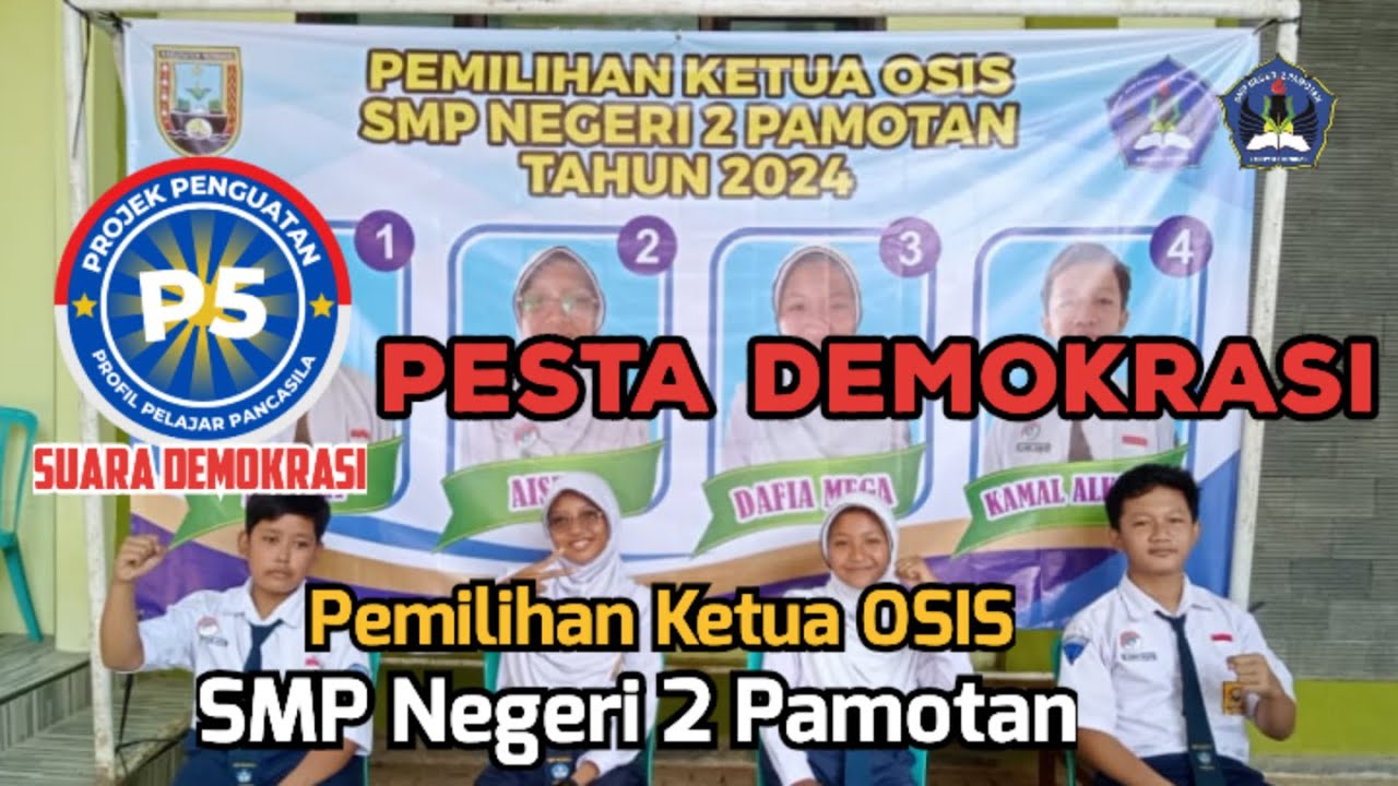 PROSES PEMILIHAN KETUA OSIS SMPN 2 PAMOTAN Th. 2024 (Pemilu eropa)