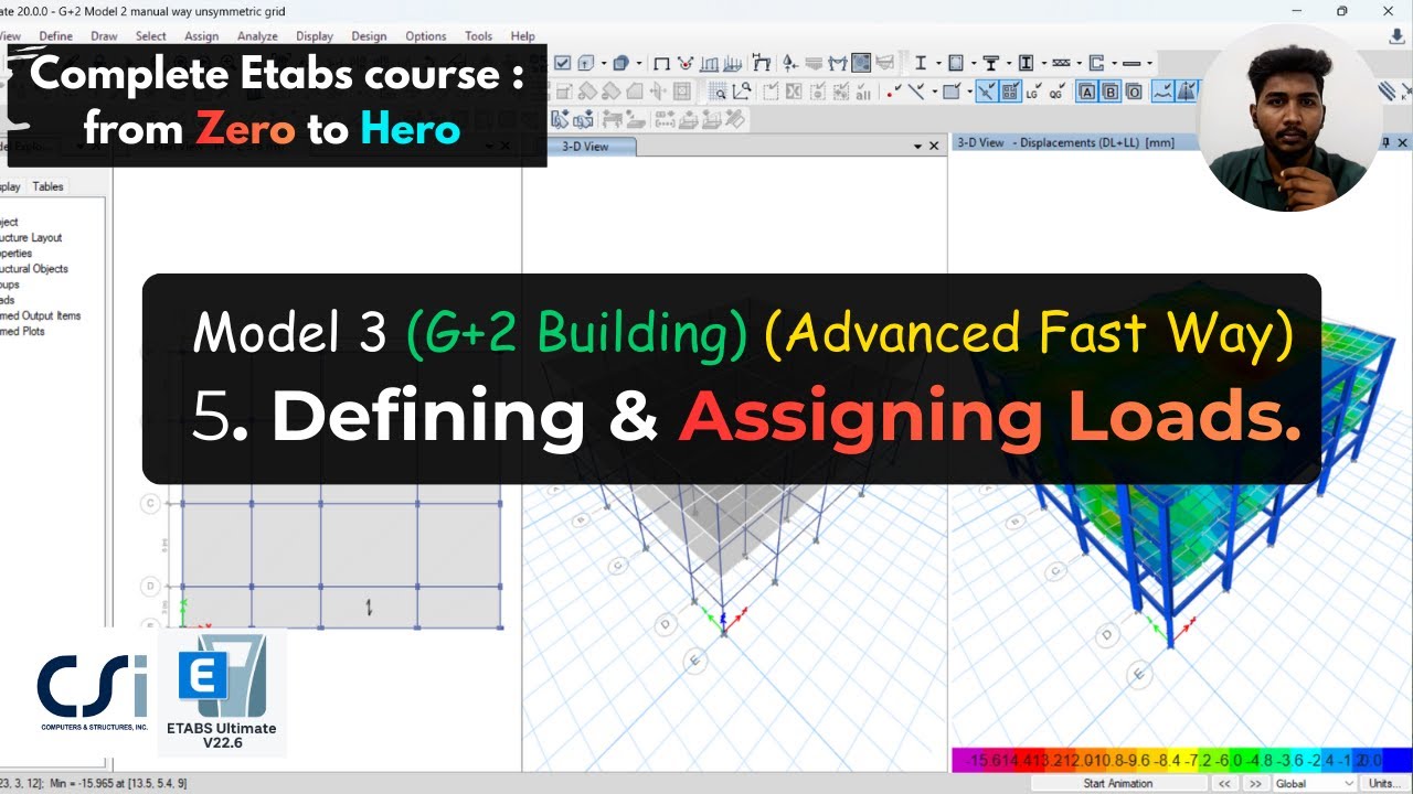Model 3 : 05 – Defining & Assigning Loads in ETABS (Advanced Fast Way ...