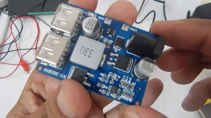 12V Adapter or Battery to 5V Phone Charger with DC jack input and dual port USB.