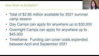 Summer Camp Grants Funding Announcement