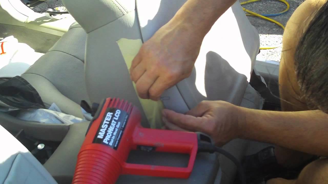Vinyl Seat Repair: How to Repair Vinyl Car Seat with Heat Gun - YouTube