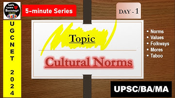 Cultural Norms #sociology #ugcnet #assistantprofessor #upsc #norms #values #mores #taboo #folkways