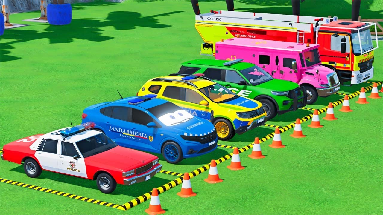 GO GAME - Перевозка полицейских машин, машин скорой помощи, пожарной машины с водителем! FS22 #114
