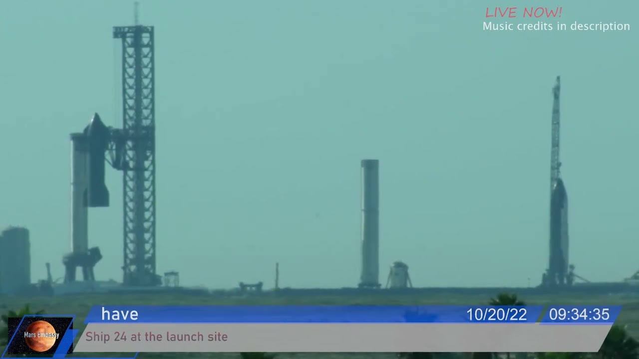 SpaceX Starbase TX. Lift of SN24 and SN25 at the same time 2022-10-20 ...