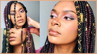 HOW TO ACCESSORISE BRAIDS || GOLD STRING, RINGS AND BEADS || SOUTH AFRICAN YOUTUBER