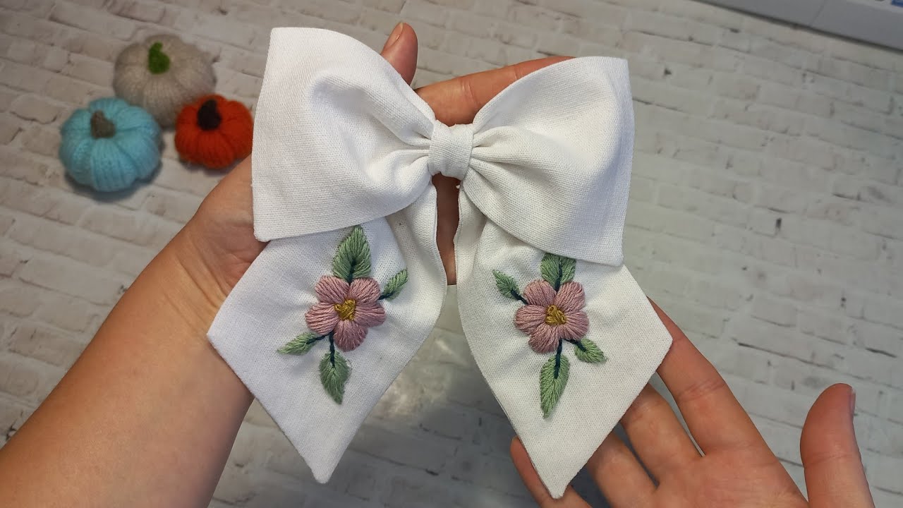 ШЬЮ БАНТ С РУЧНОЙ ВЫШИВКОЙ #sew#ручнаяработа#шьюсама