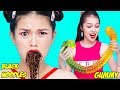 Girl DIY! 13 Gummy Food vs. Real Food Challenge! EATING GIANT GUMMY FOOD! Best Gross Real Worm Candy