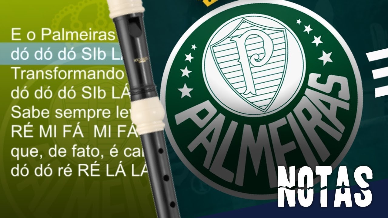 ♫ PALMEIRAS NÃO TEM MUNDIAL  FLAUTA DOCE COM NOTAS 