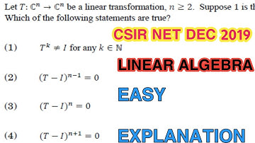 CSIR NET DEC 2019|| LINAER ALGEBRA eigen value and characteristic polynomial question