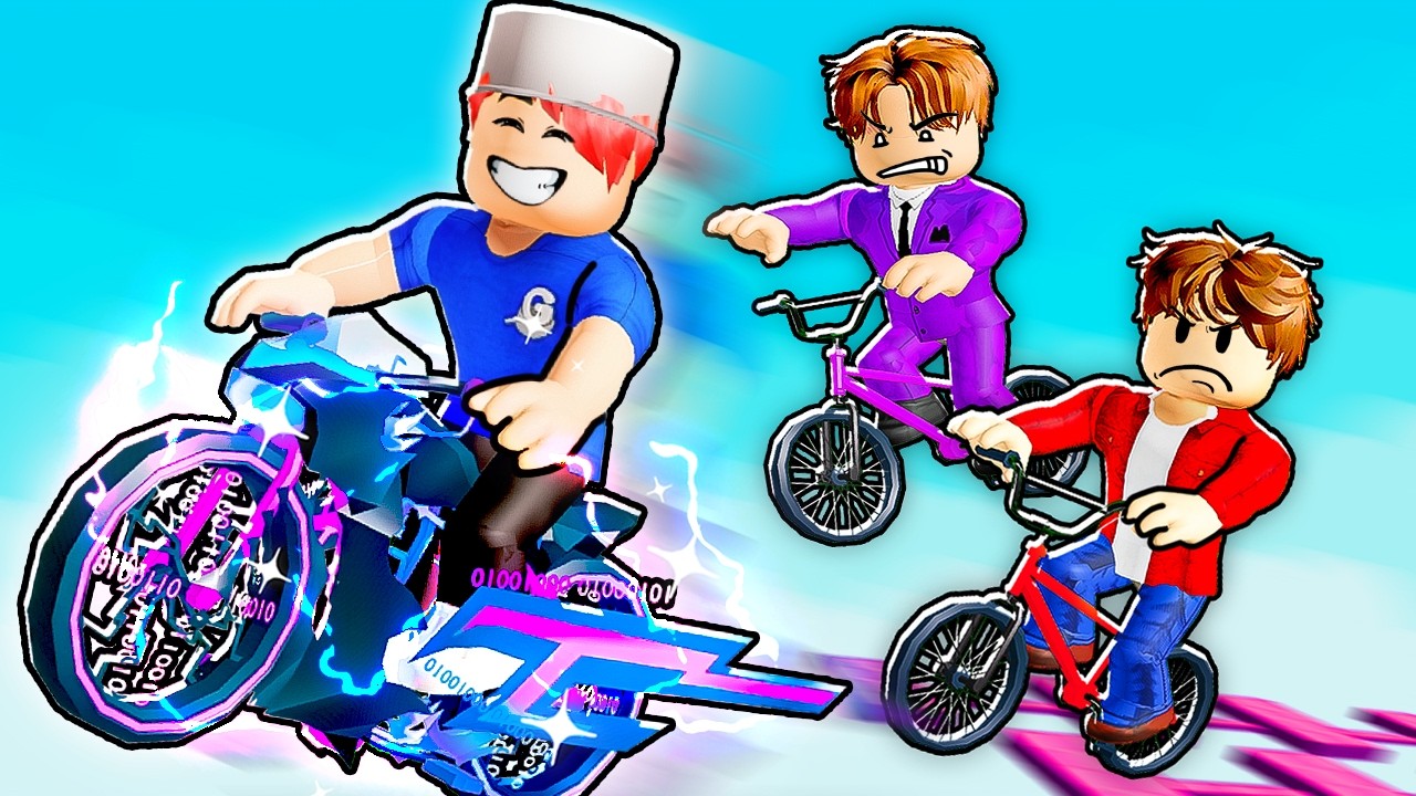 OP SPEEDRUNNER vs HUNTERS in Roblox BIKE OBBY…