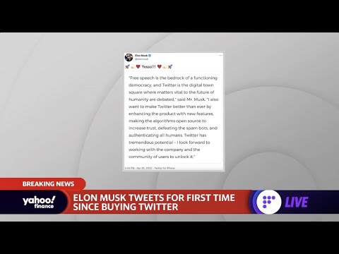 Elon Musk tweets for first time since buying Twitter to celebrate free speech