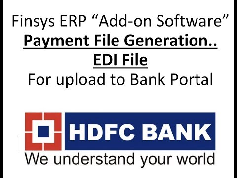 Finsys ERP with HDFC NEFT RTGS Cheque File upload Accounts Module Bank payment Entries