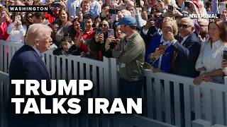 President Trump talks IRAN during White House Easter Egg Roll