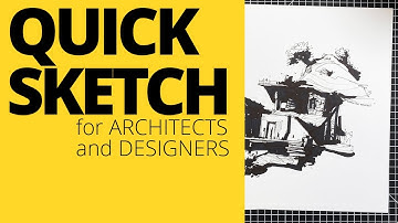 House design. Quick sketching technique with markers