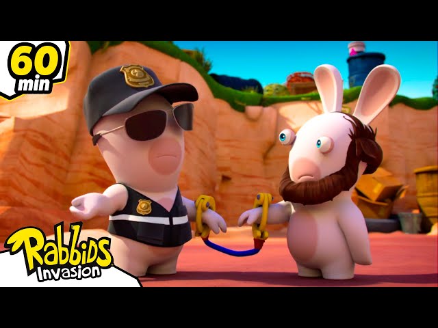 1h Compilation - The Rabbids got arrested! | RABBIDS INVASION | New episodes | Cartoon for kids class=