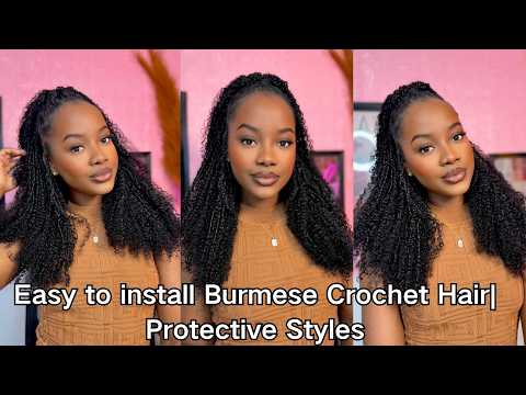 Easy to install Burmese Crochet Hair| Protective Styles| Ft QVR Hair X Beautifully Slayed