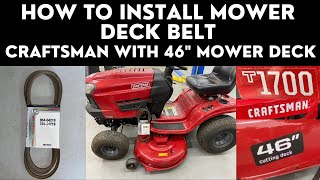 How to Replace Mower Deck Belt Craftsman Lawn Tractor 46' Mower Deck