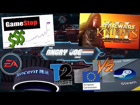 AJS News - Gamestop Stock SOARS, New Star Wars KOTOR?, Tencent to Buy EA/TakeTwo?, EU Fines Stea