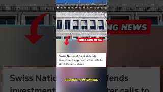 Swiss National Bank Palantir investment controversy #Shorts #BreakingNews #Palantir #Finance #viral